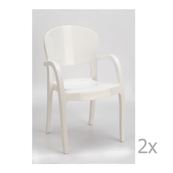 Sada 2 bílých  jídelních židlí Castagnetti Penelope