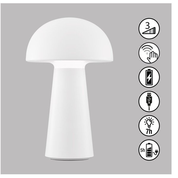 Bílá LED stmívatelná stolní lampa se senzorem pohybu (výška 22 cm) Viga – Fischer & Honsel-image-1