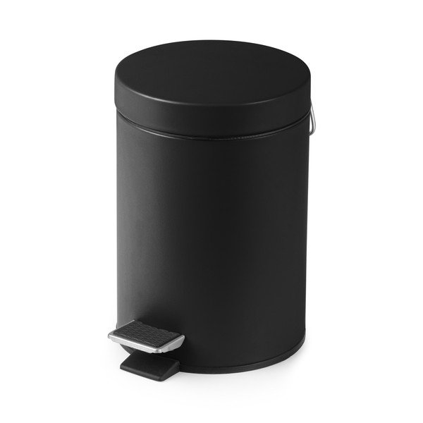 Černý pedálový odpadkový koš Compactor Grena, 3 l