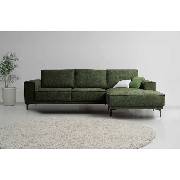 Zelená žinylková rohová pohovka (pravý roh/s lenoškou) Copenhagen – Scandic-image-1