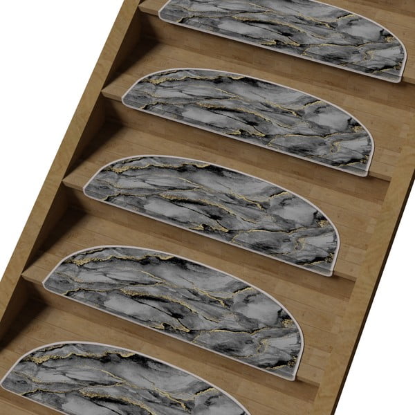 Šedé nášlapy na schody v sadě 16 ks 20x65 cm Golden Marble – Vitaus-image-1