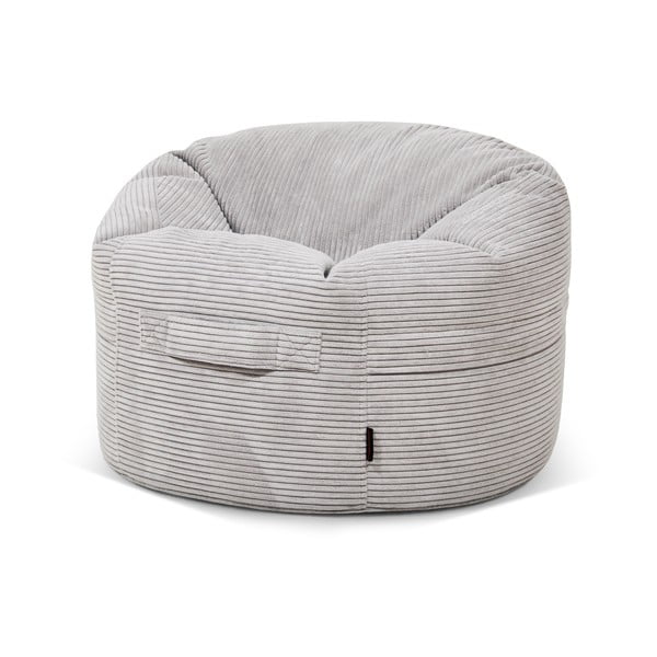 Světle šedý manšestrový dětský sedací vak Roll 80 – SLOWDOWN