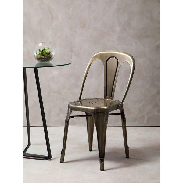 Kovová jídelní židle v mosazné barvě Grange – Premier Housewares-image-1