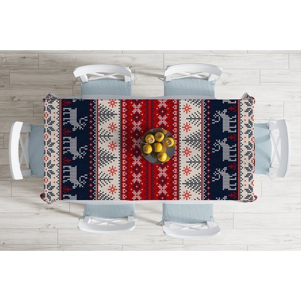 Vánoční ubrus s příměsí bavlny Minimalist Cushion Covers Blue Nordic, 140 x 180 cm -image-1