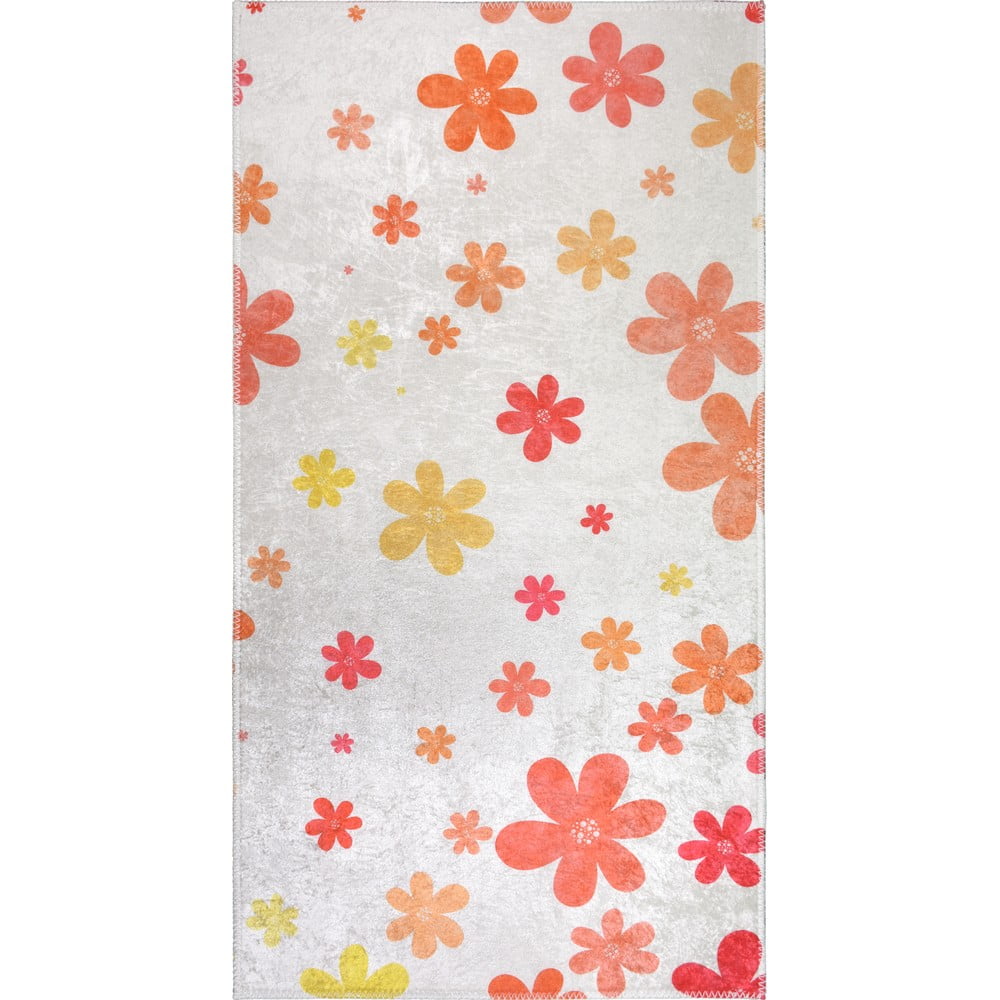 Oranžový/slonovinový pratelný dětský koberec 80x150 cm Fall Flowers – Vitaus