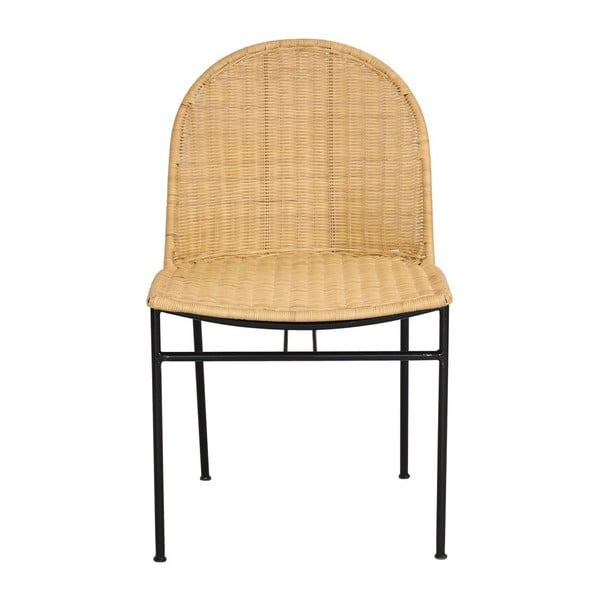 Set 4 ratanových jídelních židlí Sofia a černého stolu Marienlist – Bonami Essentials-image-3