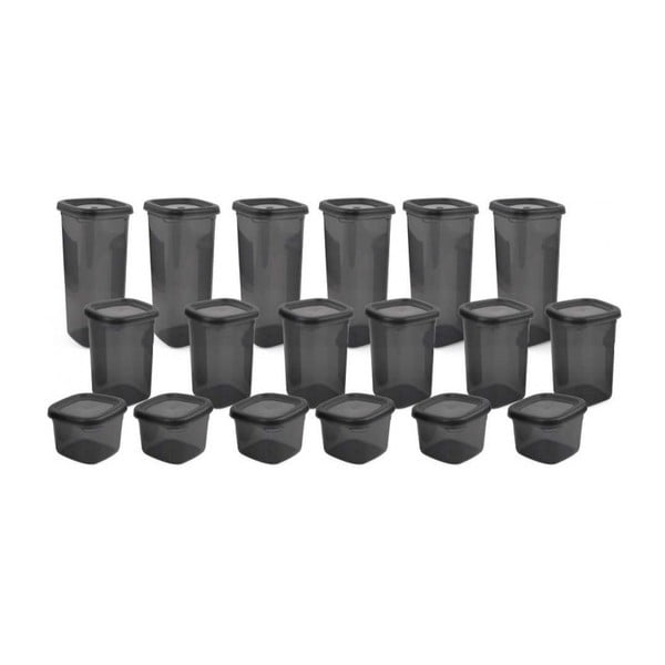 Plastové dózy v sadě 18 ks na potraviny Fresco – Hermia