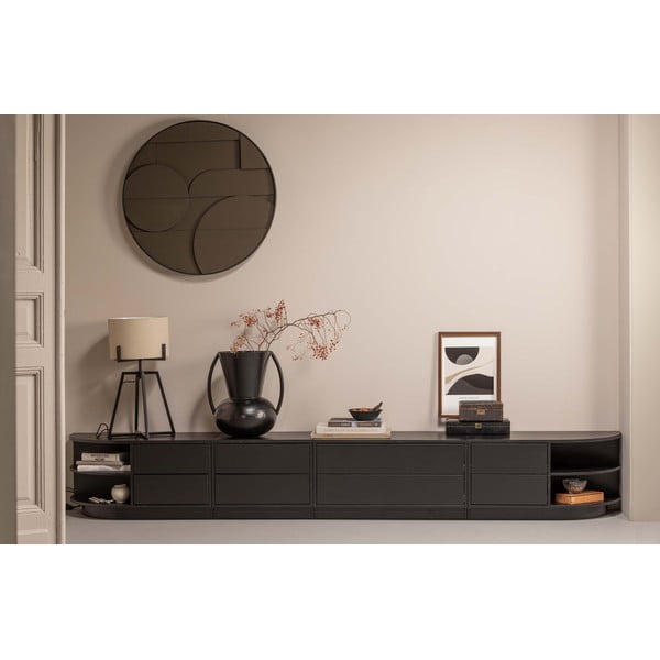 Černý modulární TV stolek z borovicového dřeva 78x40 cm Finca – WOOOD-image-1