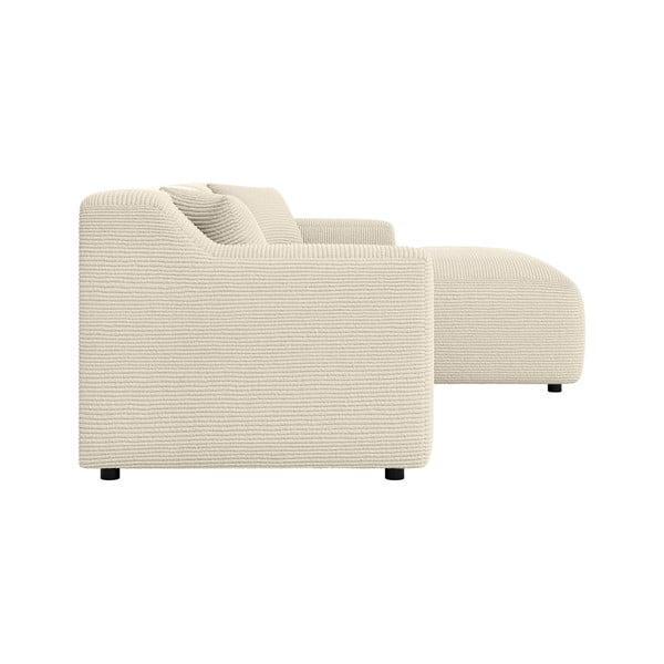 Béžovo-krémová manšestrová rohová pohovka (pravý roh/s lenoškou) Martin – Ropez-image-3