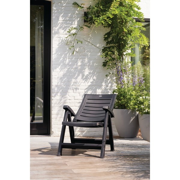 Tmavě šedá plastová zahradní židle Aruba – Keter-image-2