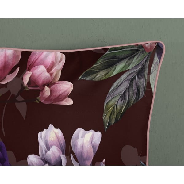 Vínové povlečení na jednolůžko z organické bavlny Descanso Gerbera, 140 x 220 cm-image-3