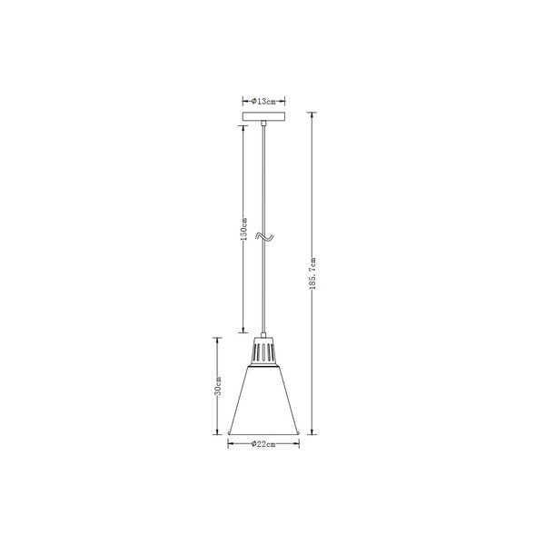 Černé závěsné svítidlo s kovovým stínidlem ø 22 cm Gianni – GTV-image-1