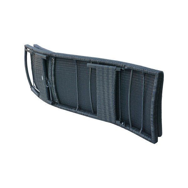 Tmavě šedé zahradní lehátko z umělého ratanu Charlotte - Rojaplast-image-3