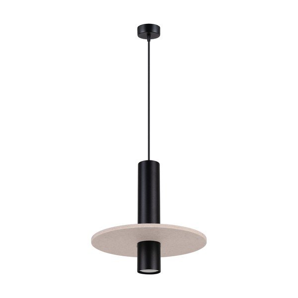 Černé/béžové kovové závěsné svítidlo ø 30 cm Olisa – Sollux