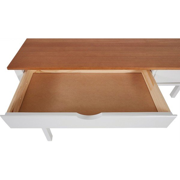 Bílo-hnědý pracovní stůl Støraa Gava, délka 140 cm-image-4