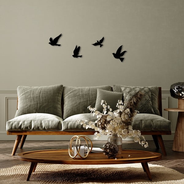 Kovové nástěnné dekorace v sadě 4 ks 18x20 cm Birds – Wallity-image-3