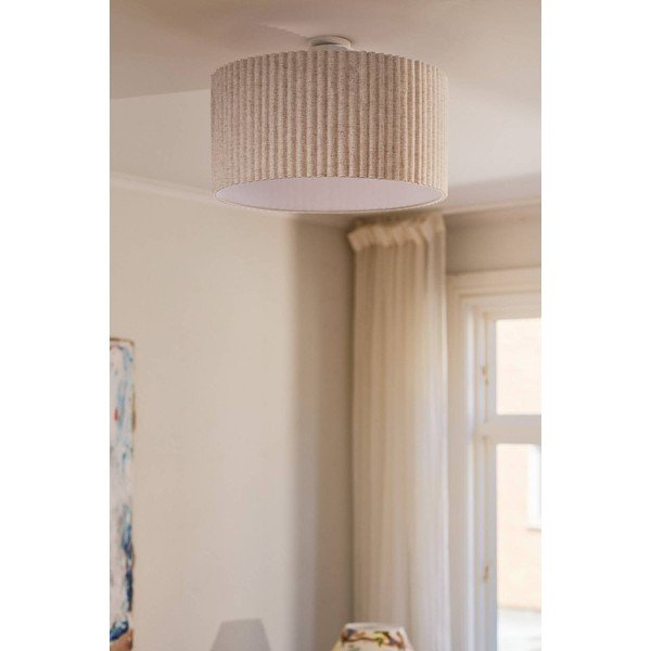 Béžové lněné stropní svítidlo ø 60 cm Alina – Jotex-image-2