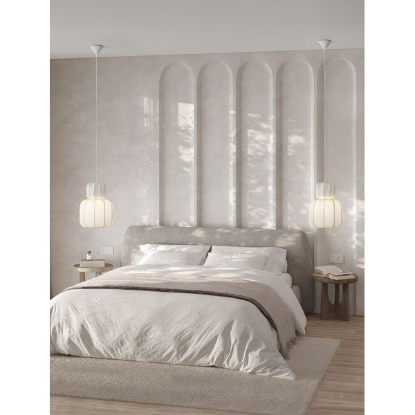 Matně bílé látkové závěsné svítidlo ø 28 cm Delina – Nova Luce-image-1