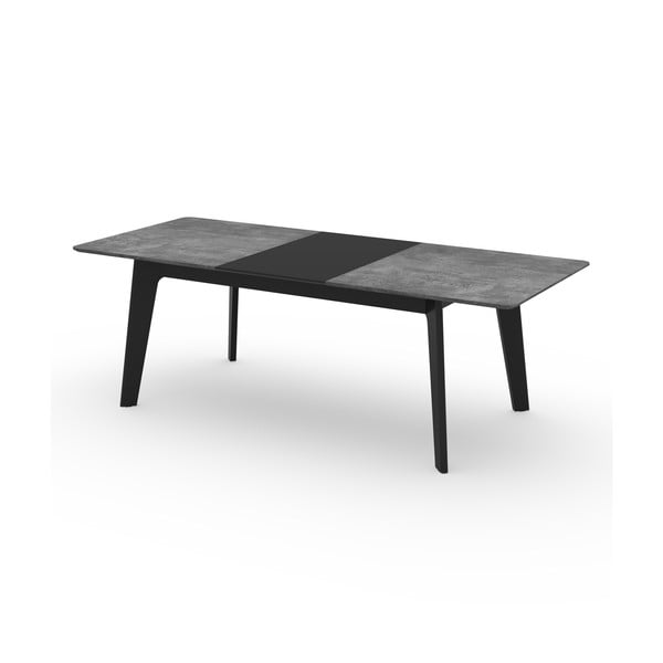 Černý rozkládací jídelní stůl s deskou v dekoru betonu 100x180 cm Shadow – TemaHome-image-4