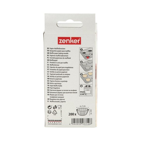 Sada 200 bílých papírových košíčků na pečení Zenker Muffin, ø 5 cm-image-2