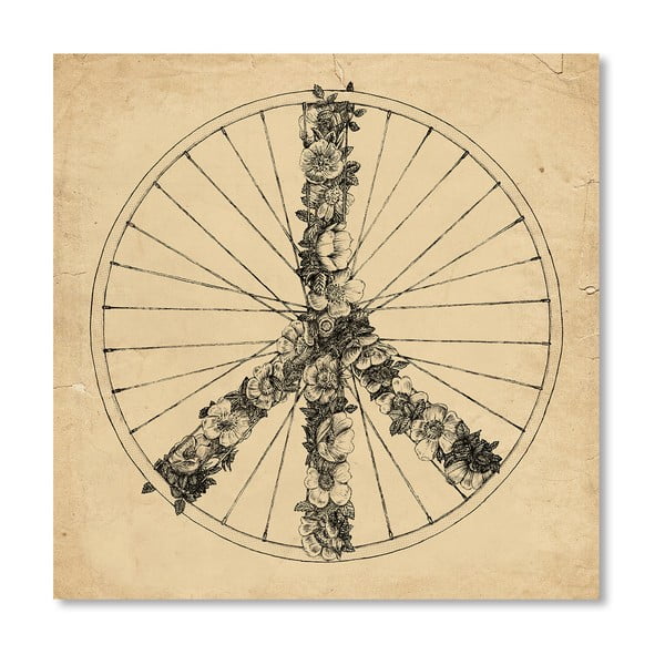 Plakát Peace And Bike Lines od Florenta Bodart, 30x30 cm