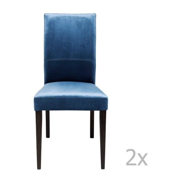 Sada 2 modrých jídelních židlí s nožičkami z bukového dřeva Kare Design Mara