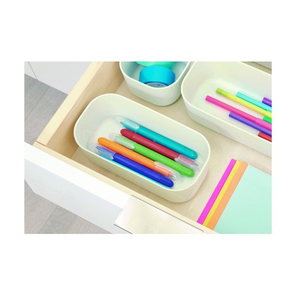 Bílý úložný box iDesign Eco, 9 x 18,3 cm-image-2