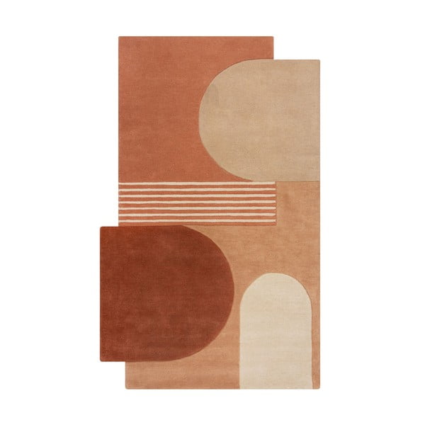 Ručně tkaný vlněný koberec v terakotové barvě 150x240 cm Lozenge Terracotta – Flair Rugs