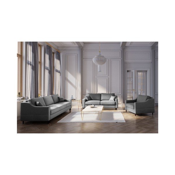 Tmavě šedá třímístná rozkládací pohovka s úložným prostorem Mazzini Sofas Narcisse-image-4