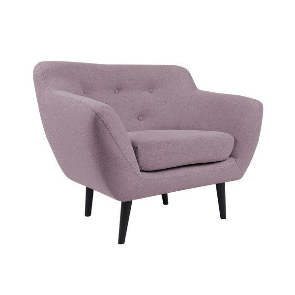 Růžové křeslo s hnědými nohami Mazzini Sofas Piemont-image-3