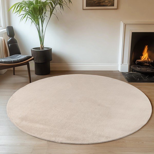 Krémový pratelný kulatý koberec ø 80 cm Joy – Ayyildiz Carpets-image-1