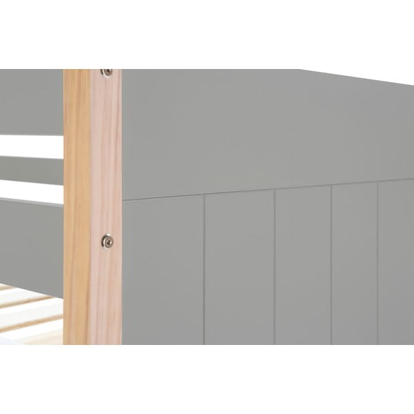 Šedá dětská palanda s nohami z borovicového dřeva Marckeric Kiara, 90 x 190 cm-image-1