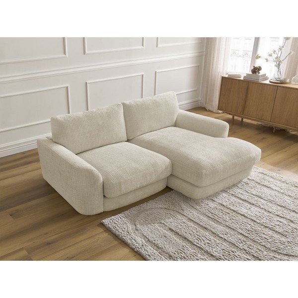 Béžová žinylková rohová pohovka (pravý roh/s lenoškou) Leonore – Bobochic Paris-image-4