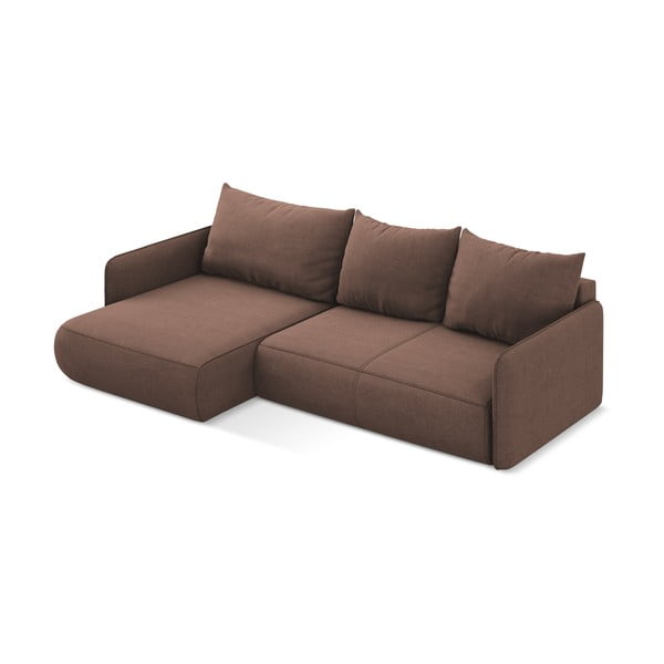 Růžová rozkládací/s úložným prostorem rohová pohovka (levý roh) Nanea – Makamii-image-4