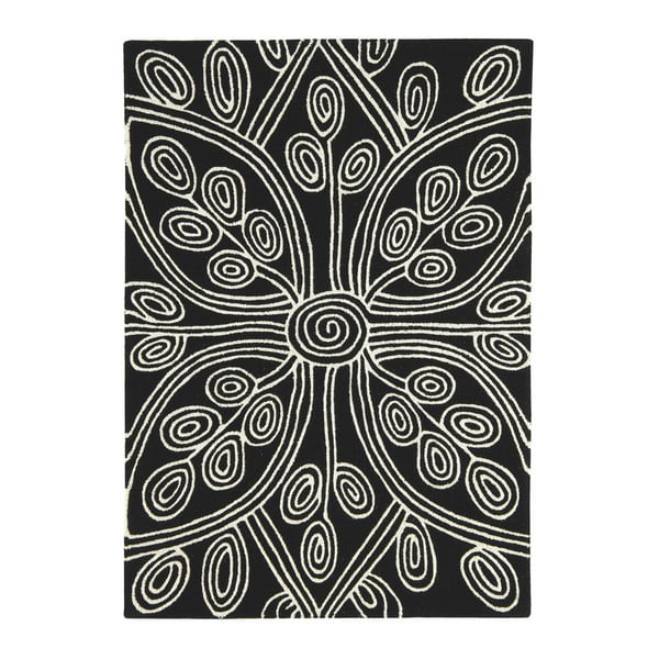 Vlněný koberec Kaya Black 200x300 cm