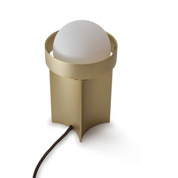 Stmívatelná stolní lampa ve zlaté barvě se skleněným stínidlem (výška 22 cm) Loop – tala-image-3