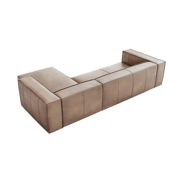 Světle hnědá kožená rohová pohovka (pravý roh) Madame – Windsor & Co Sofas-image-4