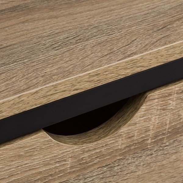 Černá přírodní knihovna v dekoru dubu 60x180 cm Urban – Casa Selección-image-1