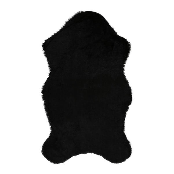 Černý koberec z umělé kožešiny Tavsantuyu Black, 100 x 160 cm