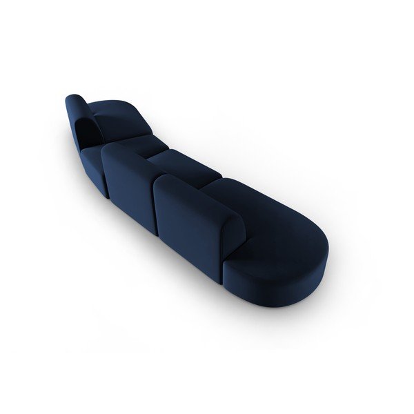 Modrá sametová pohovka pravý roh 428 cm Paolo – Milo Casa-image-3