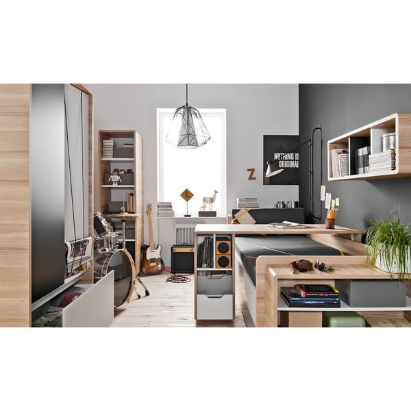 Jednolůžková postel s bílými a šedými detaily Vox Evolve, 90 x 200 cm-image-4