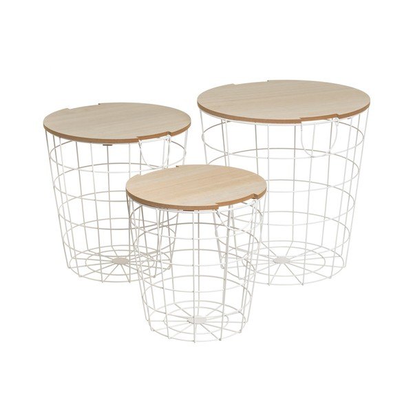 Kulaté odkládací stolky v sadě 3 ks 39x39 cm – Casa Selección