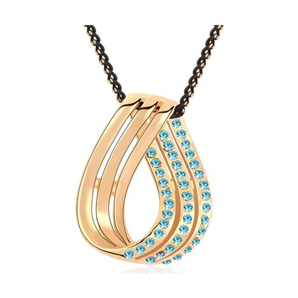Pozlacený náhrdelník s modrými krystaly Swarovski Elements Crystals Elope