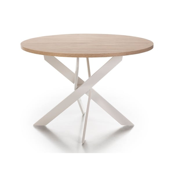 Kulatý jídelní stůl s deskou v dubovém dekoru ø 120 cm Ther – Marckeric-image-2