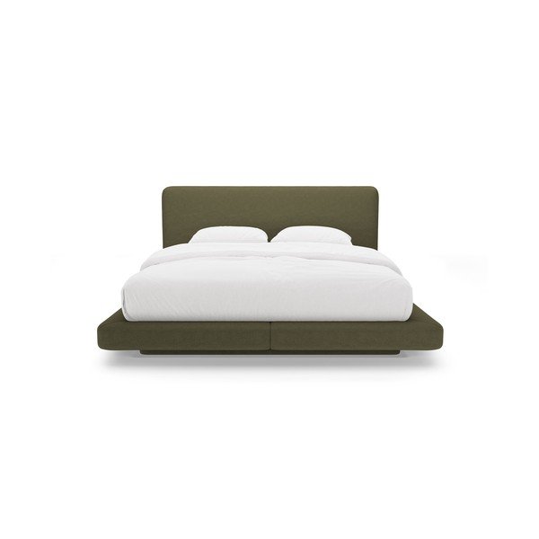 Zelená čalouněná dvoulůžková postel 200x200 cm Linea – Micadoni -image-3