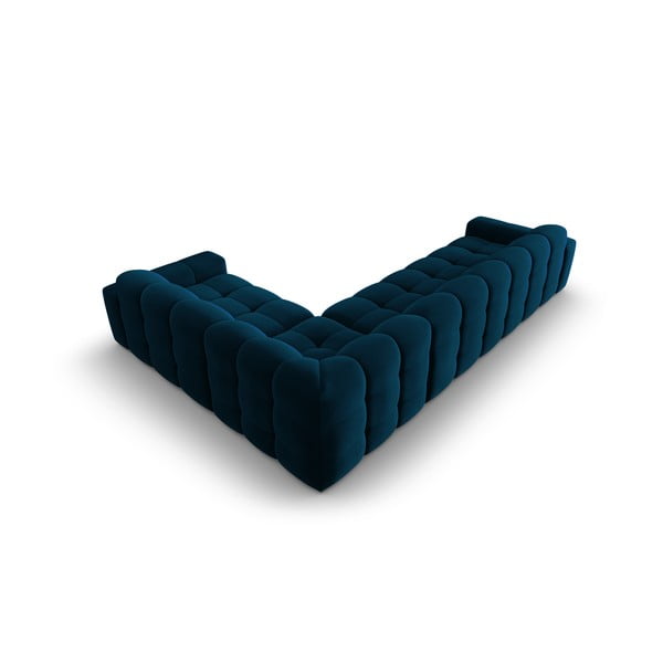 Tmavě modrá sametová rohová pohovka (pravý roh) Kendal – Micadoni Home-image-4