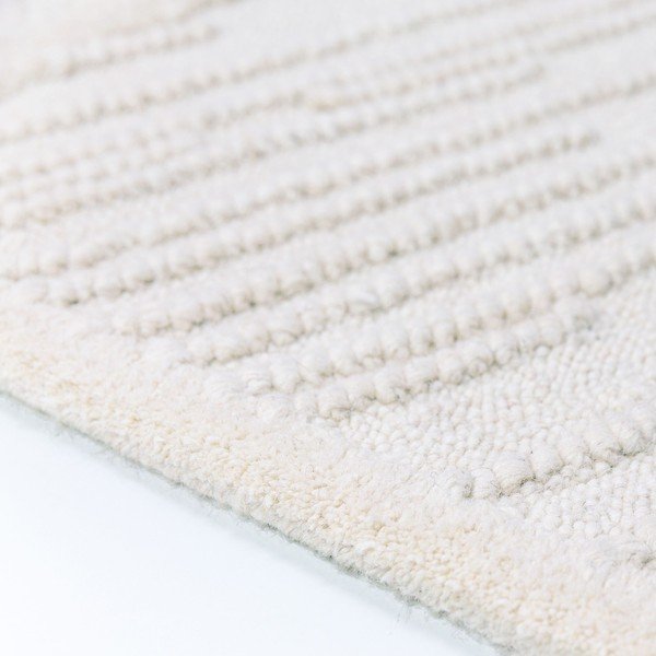 Bílý ručně tkaný koberec s příměsí vlny 140x200 cm Sculptured Blocks – Flair Rugs-image-3