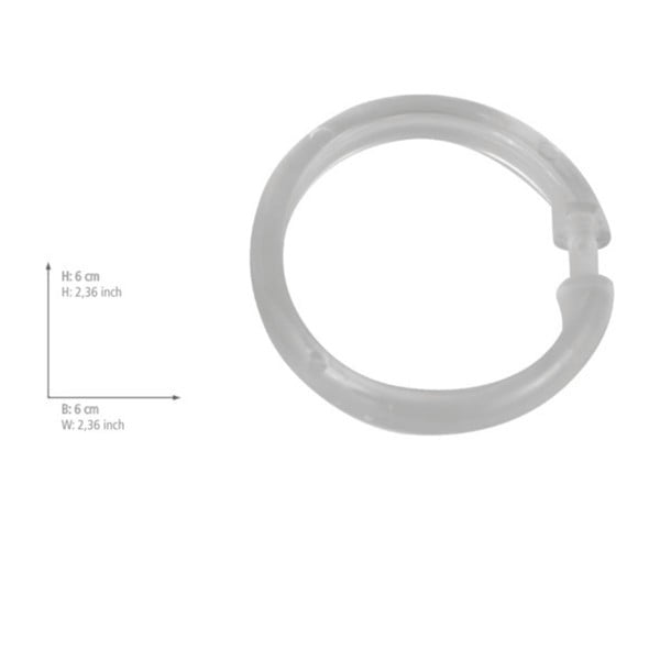 Sada 12 kusů průhledných plastových kroužků na sprchový závěs Wenko-image-1