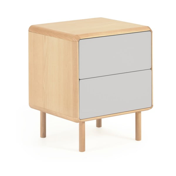 Šedý/v přírodní barvě noční stolek Anielle – Kave Home
