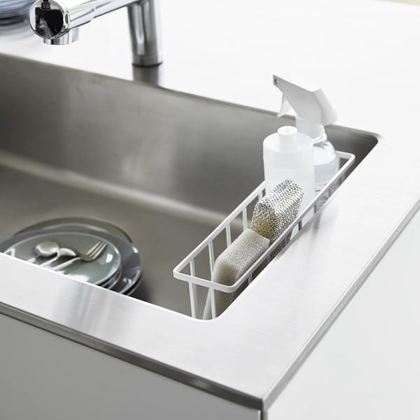 Bílý kovový stojan na mycí prostředky bez vrtání Film Hook – YAMAZAKI-image-4